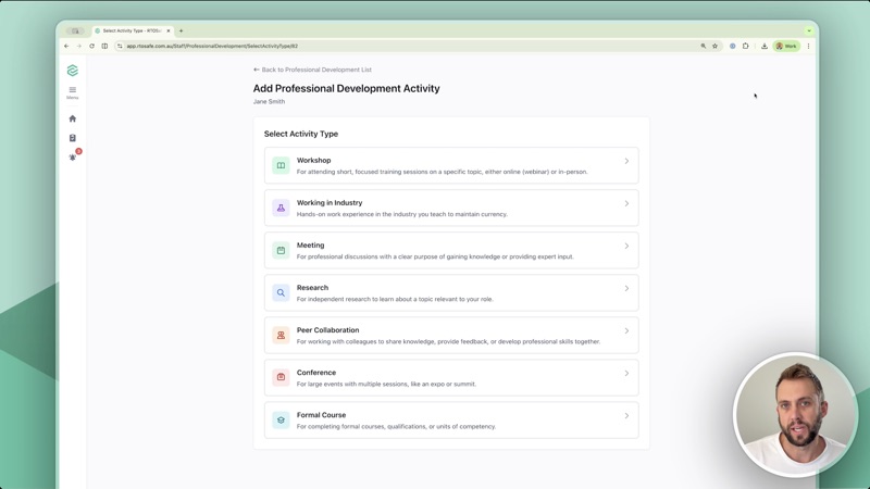 Professional Development in RTOSafe